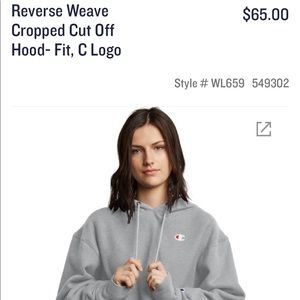 Grey Champion cropped sweatshirt